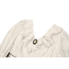 Darkinlove Women's Steampunk Lace-up Ruffle V-neck 3/4 Sleeve Blouse