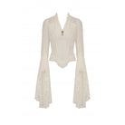 Darkinlove Women's Steampunk Ruffled Flared Sleeved V-neck Shirt