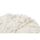 Darkinlove Women's Steampunk Stand Collar Ruffles Short Sleeved Shirt