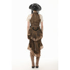 Darkinlove Women's Steampunk Tailcoat Bloomers with Anchor Buttons and Ruffled Trim