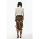 Darkinlove Women's Steampunk Tailcoat Bloomers with Anchor Buttons and Ruffled Trim