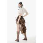 Darkinlove Women's Steampunk Tailcoat Bloomers with Anchor Buttons and Ruffled Trim