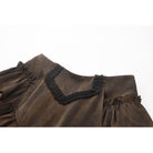 Darkinlove Women's Steampunk Tailcoat Bloomers with Anchor Buttons and Ruffled Trim