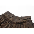 Darkinlove Women's Steampunk Tailcoat Bloomers with Anchor Buttons and Ruffled Trim