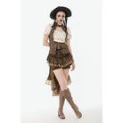 Darkinlove Women's Steampunk Utility Vest with Cargo Pockets