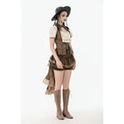 Darkinlove Women's Steampunk Utility Vest with Cargo Pockets