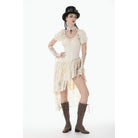 Darkinlove Women's Stempunk Asymmetric Layered Falbala Puff Short Sleeved Dress