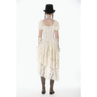 Darkinlove Women's Stempunk Asymmetric Layered Falbala Puff Short Sleeved Dress