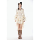 Darkinlove Women's Stempunk Lace-up Layered Flared Sleeved Shirt