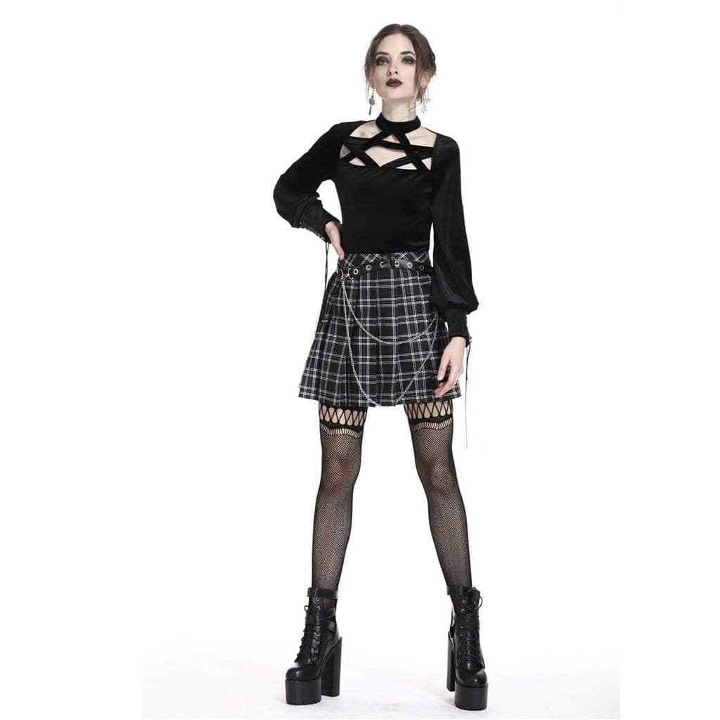 Darkinlove Women's Tartan & Starr Punk Skirt