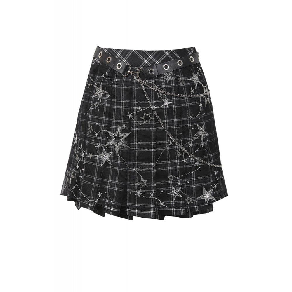 Darkinlove Women's Tartan & Starr Punk Skirt