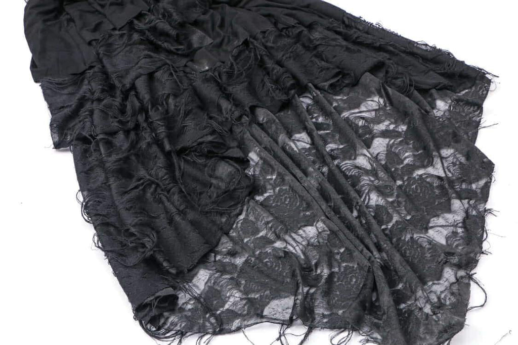 Darkinlove Women's Tiered Cold Shoulder Goth Little Black Dress