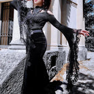 Darkinlove Women's Velour and Lace Goth mermaid Skirt