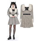 Darkinlove Women's Vintage Doll Collar Striped Dress