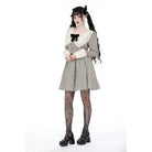 Darkinlove Women's Vintage Doll Collar Striped Dress