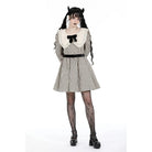 Darkinlove Women's Vintage Doll Collar Striped Dress