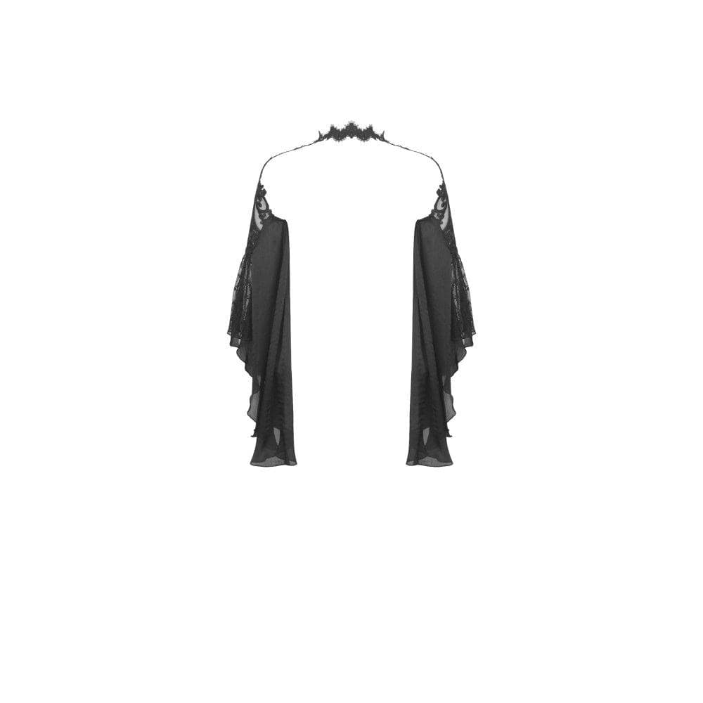Darkinlove Women's Vintage Tulle Large Sleeves Halter Capes