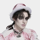 DEVIL FASHION Men's Gothic Bandage-Wrapped Streamers Top Hat White