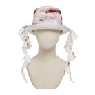 DEVIL FASHION Men's Gothic Bandage-Wrapped Streamers Top Hat White