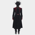 DEVIL FASHION Men's Gothic Beaded Trim Buckle Strap Zip Jacket Black