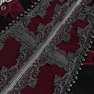 DEVIL FASHION Men's Gothic Beaded Trim Buckle Strap Zip Jacket Red