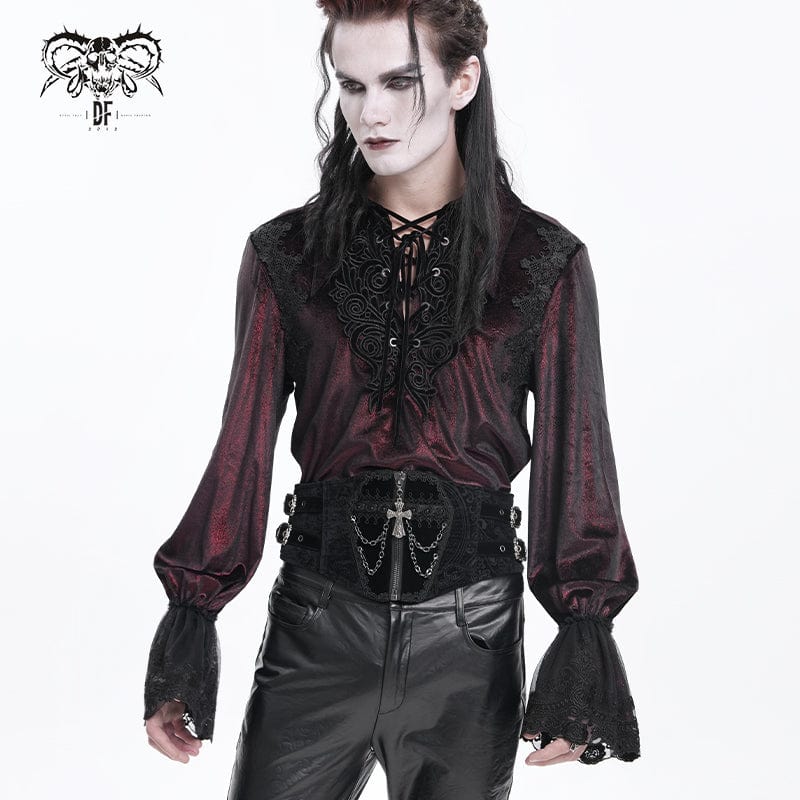 DEVIL FASHION Men's Gothic Buckle-up Cross Chain Girdle