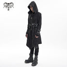DEVIL FASHION Men's Gothic Buckle-up Eyelets Jacket with Hood