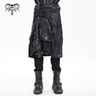 DEVIL FASHION Men's Gothic Buckle-up Ring Eyelets Skirt