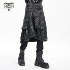 DEVIL FASHION Men's Gothic Buckle-up Ring Eyelets Skirt