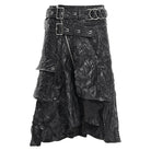 DEVIL FASHION Men's Gothic Buckle-up Ring Eyelets Skirt