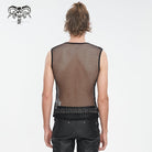 DEVIL FASHION Men's Gothic Bullet Sheer Mesh Tank Top