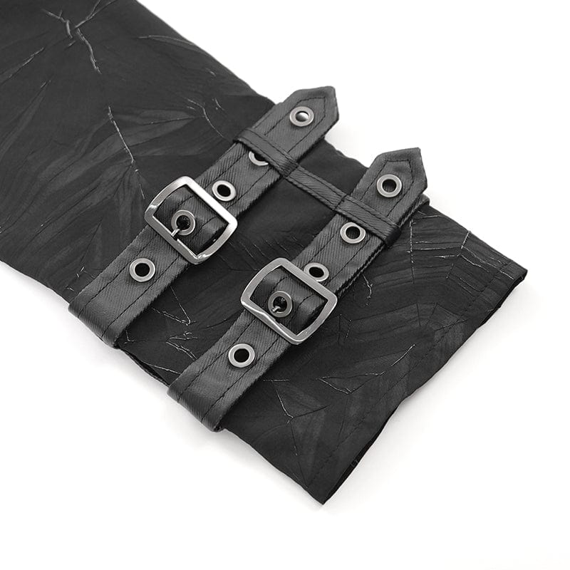 DEVIL FASHION Men's  Gothic Chain Buckle-up Shirt