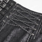 DEVIL FASHION Men's Gothic Chain Multi-buckle Skirt
