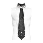 DEVIL FASHION Men's Gothic Chain Splice Buckle Choker Necktie