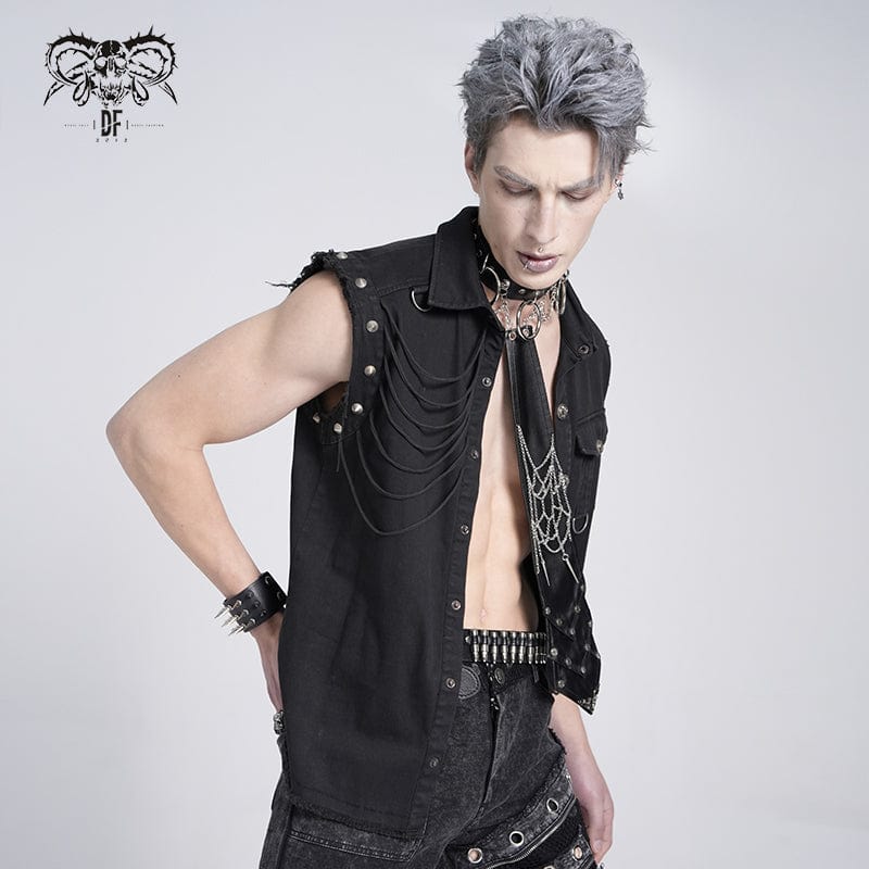 Men's Gothic Chain Splice Buckle Choker Necktie – Punk Design