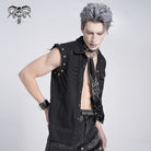 DEVIL FASHION Men's Gothic Chain Splice Buckle Choker Necktie