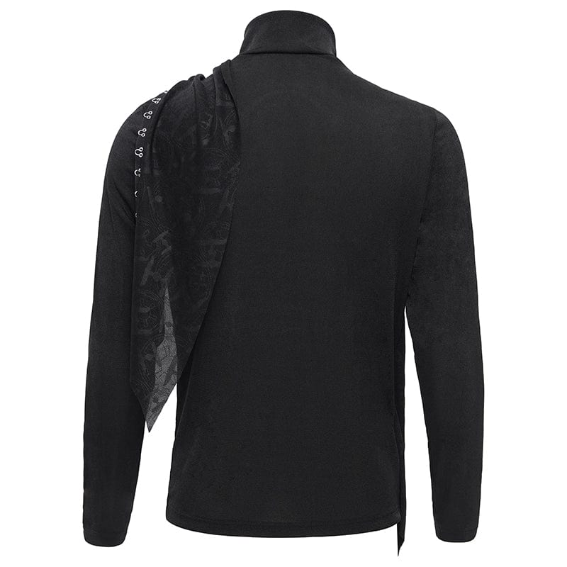 DEVIL FASHION Men's Gothic Chain Splice Sweatershirt