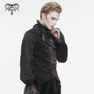 DEVIL FASHION Men's Gothic Contrast Color Embossed Feather Waistcoat