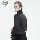 DEVIL FASHION Men's Gothic Contrast Color Embossed Feather Waistcoat