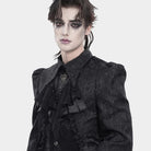 DEVIL FASHION Men's Gothic Cross Beaded Neckwear Black