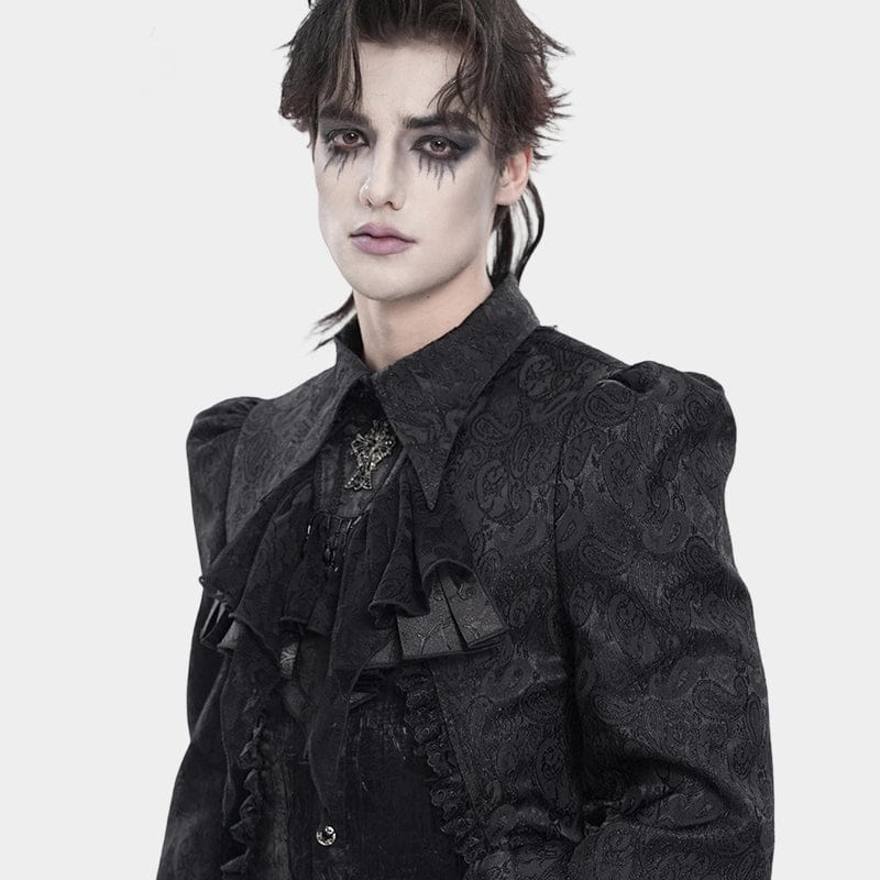 DEVIL FASHION Men's Gothic Cross Beaded Neckwear Black