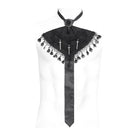 DEVIL FASHION Men's Gothic Cross Embroidered Tassel Necktie