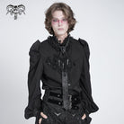 DEVIL FASHION Men's Gothic Cross Embroidered Tassel Necktie