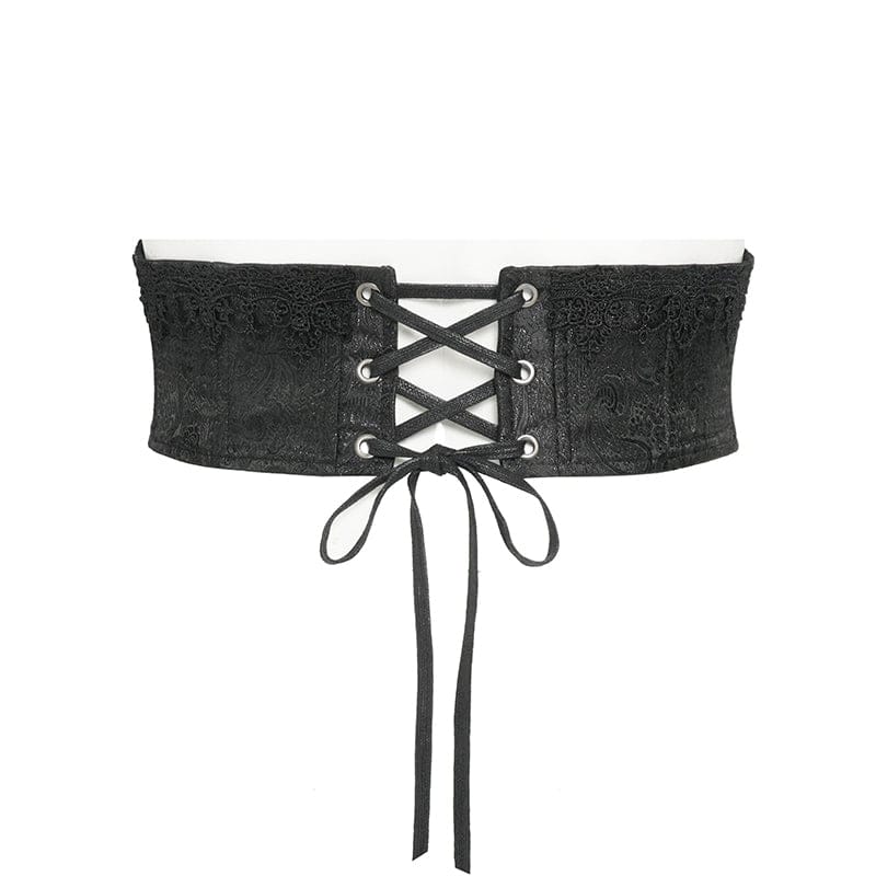 DEVIL FASHION Men's Gothic Cross Lace-up Zip Girdle