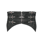 DEVIL FASHION Men's Gothic Cross Lace-up Zip Girdle
