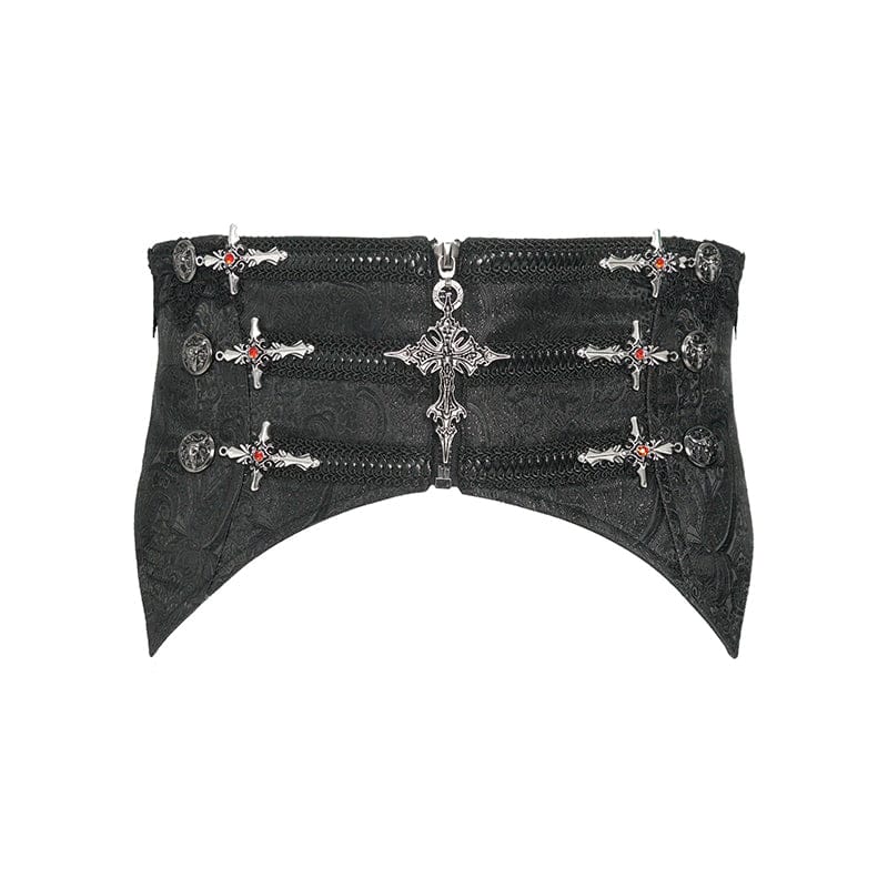 DEVIL FASHION Men's Gothic Cross Lace-up Zip Girdle