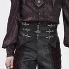 DEVIL FASHION Men's Gothic Cross Lace-up Zip Girdle