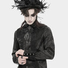 DEVIL FASHION Men's Gothic Cross Layered Bowknot Neckwear Black