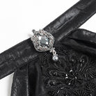 DEVIL FASHION Men's Gothic Diamante Beaded Embroidery Neckwear Black