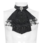 DEVIL FASHION Men's Gothic Diamante Beaded Embroidery Neckwear Black